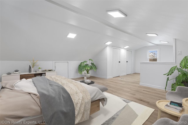 20628 Alger St, Saint Clair Shores, MI 48080 - bedroom featuring light wood-type flooring and vaulted ceiling
