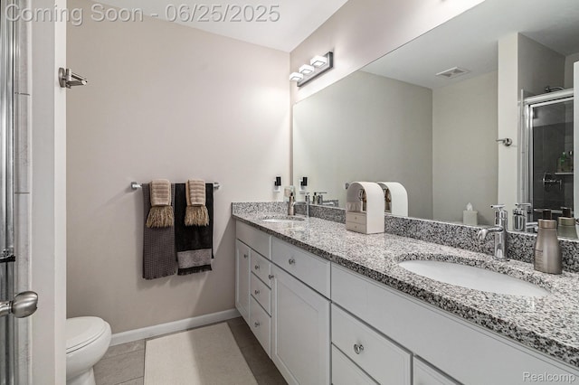 475 Jenny Way, Brighton, MI 48116 - bathroom featuring double vanity, a stall shower, and tile patterned flooring