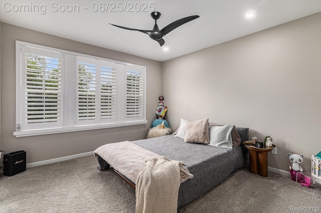 475 Jenny Way, Brighton, MI 48116 - bedroom with carpet flooring, recessed lighting, and ceiling fan
