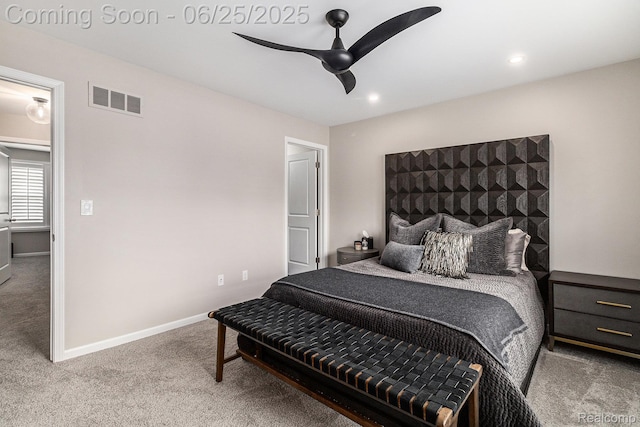 475 Jenny Way, Brighton, MI 48116 - bedroom featuring carpet floors, ceiling fan, and recessed lighting