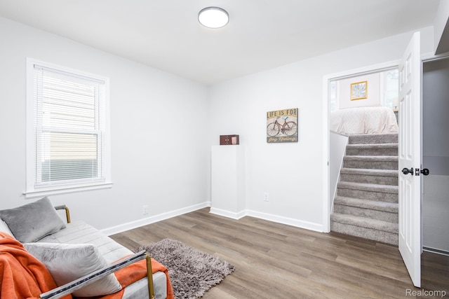 1730 E Hazelhurst St, Ferndale, MI 48220 - living area featuring wood finished floors and baseboards