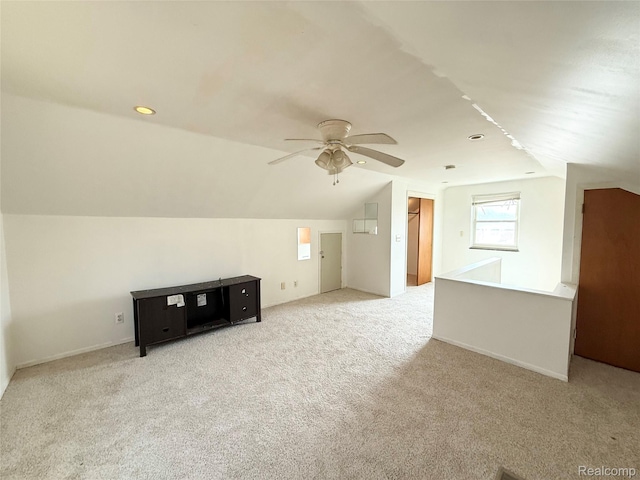 8121 Marian St, Warren, MI 48093 - bonus room featuring carpet floors, ceiling fan, and lofted ceiling