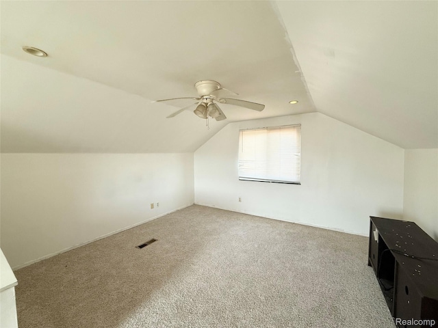 8121 Marian St, Warren, MI 48093 - additional living space featuring a ceiling fan, lofted ceiling, carpet flooring, and recessed lighting