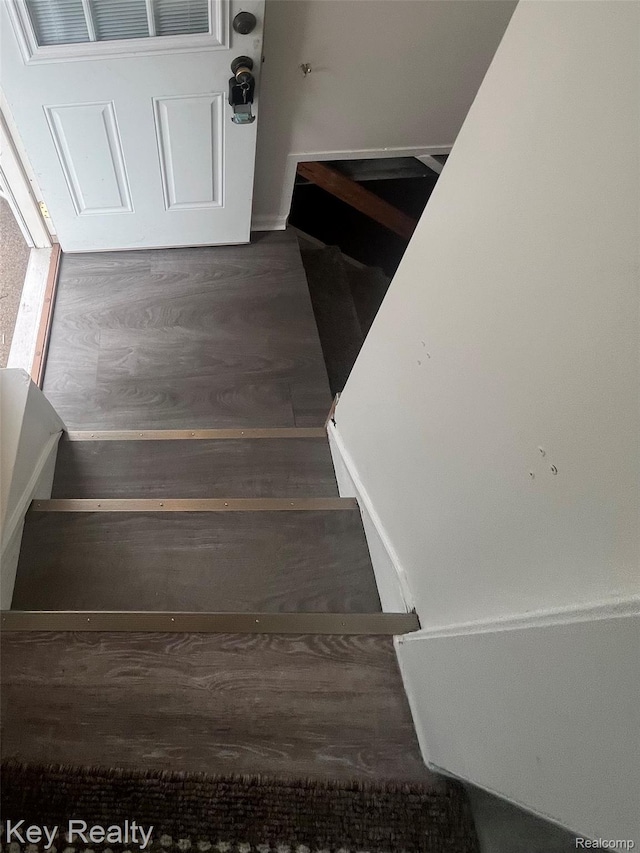 13509 Backus St, Southgate, MI 48195 - stairs with wood finished floors