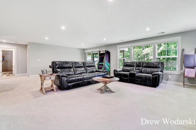 8205 Autumn Acres Dr, Rockford, MI 49341 - living area featuring carpet and recessed lighting