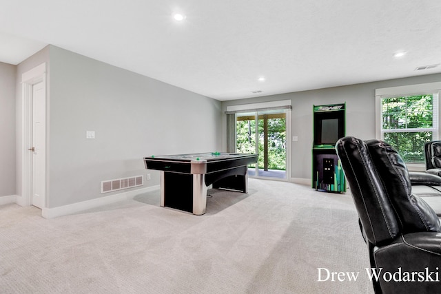 8205 Autumn Acres Dr, Rockford, MI 49341 - game room with carpet floors, healthy amount of natural light, and recessed lighting