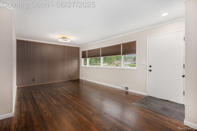 22252 Dale Allen St, Mount Clemens, MI 48035 - spare room featuring wood finished floors and crown molding