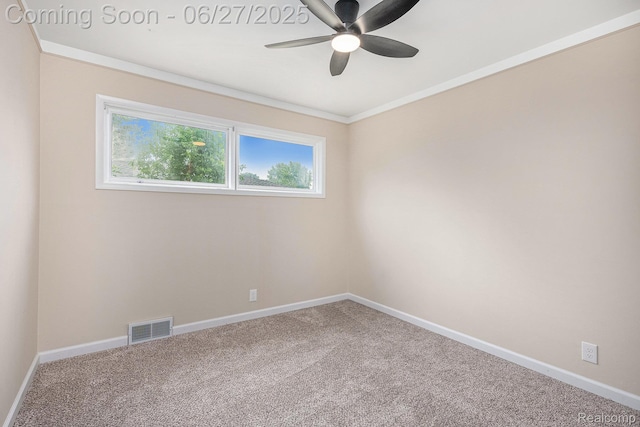 22252 Dale Allen St, Mount Clemens, MI 48035 - carpeted empty room with a ceiling fan and crown molding