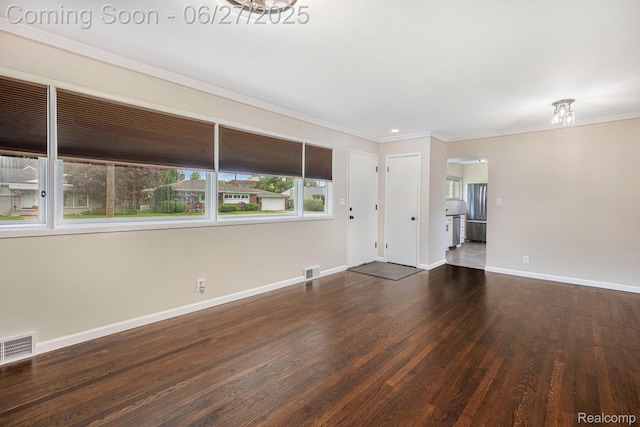 22252 Dale Allen St, Mount Clemens, MI 48035 - unfurnished room featuring ornamental molding, wood finished floors, and a chandelier