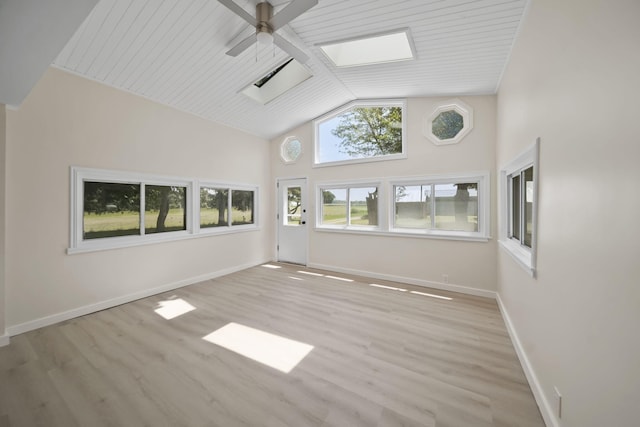 15379 Howard Rd, Hanover, MI 49241 - unfurnished room featuring a ceiling fan, wood finished floors, and high vaulted ceiling