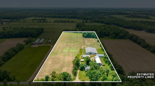 15379 Howard Rd, Hanover, MI 49241 - aerial view of sparsely populated area with large plots for crops and property boundaries highlighted