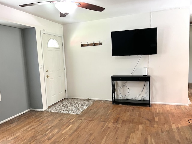 5425 Westchester Dr, Flint, MI 48532 - foyer featuring ceiling fan and wood finished floors