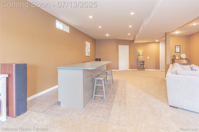 285 Ash Ct, South Lyon, MI 48178 - bar with recessed lighting and light tile patterned floors