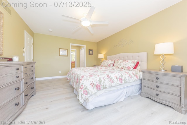 285 Ash Ct, South Lyon, MI 48178 - bedroom with light wood-style floors and ceiling fan
