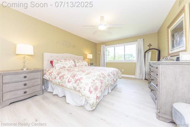 285 Ash Ct, South Lyon, MI 48178 - bedroom featuring light wood finished floors and ceiling fan