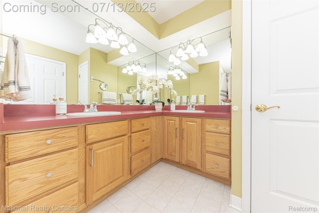 285 Ash Ct, South Lyon, MI 48178 - full bath with double vanity and tile patterned floors