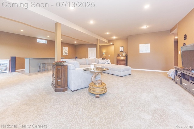 285 Ash Ct, South Lyon, MI 48178 - living room with carpet floors and recessed lighting