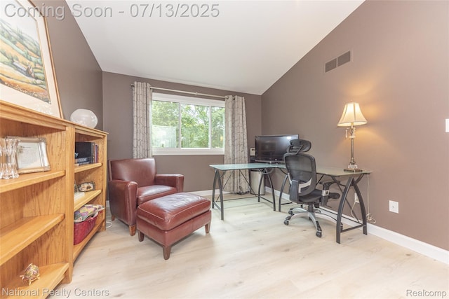 285 Ash Ct, South Lyon, MI 48178 - home office with wood finished floors and vaulted ceiling