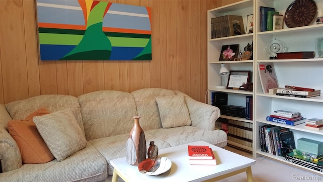 5396 Provincial Dr, Bloomfield Hills, MI 48302 - living room featuring wooden walls