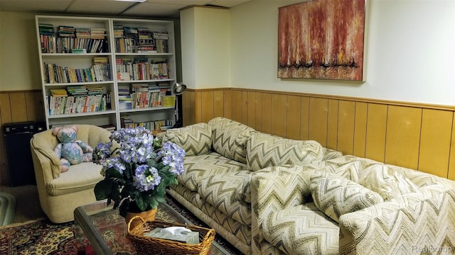 5396 Provincial Dr, Bloomfield Hills, MI 48302 - sitting room featuring wainscoting, wooden walls, and a drop ceiling