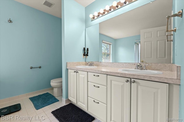 20077 Dovetail Dr, Brownstown, MI 48183 - full bathroom featuring double vanity and tile patterned floors