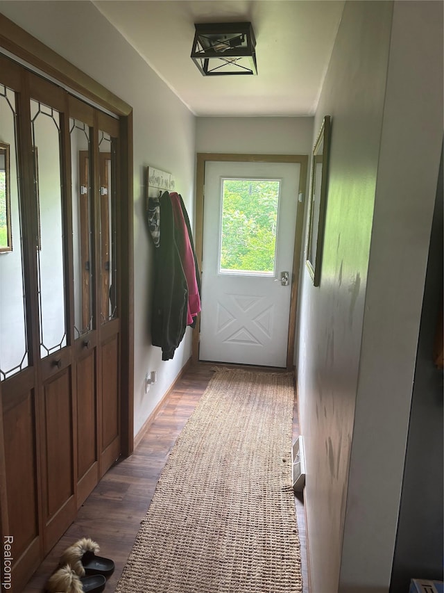 5636 Crescent St, Norway, MI 49870 - doorway to outside with dark wood-style floors