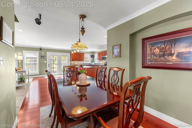 15275 Belmont Ave, Allen Park, MI 48101 - dining space with ornamental molding, recessed lighting, and wood finished floors