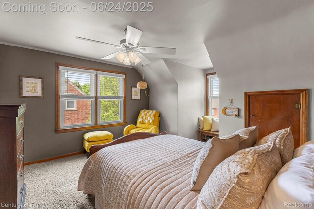 15275 Belmont Ave, Allen Park, MI 48101 - carpeted bedroom with baseboards and ceiling fan