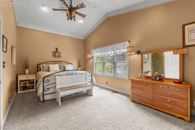 15275 Belmont Ave, Allen Park, MI 48101 - carpeted bedroom featuring ceiling fan and high vaulted ceiling