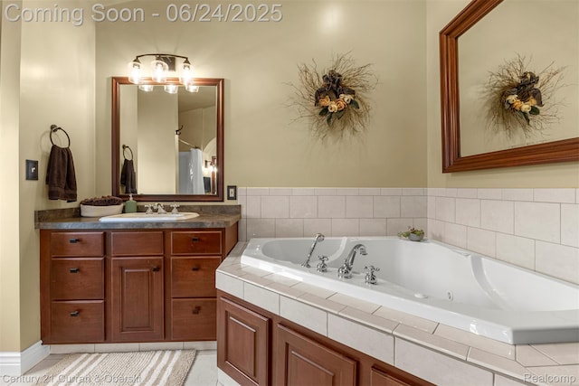 15275 Belmont Ave, Allen Park, MI 48101 - full bathroom with vanity and a jetted tub