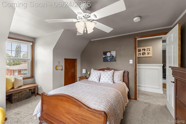 15275 Belmont Ave, Allen Park, MI 48101 - carpeted bedroom featuring a ceiling fan and crown molding
