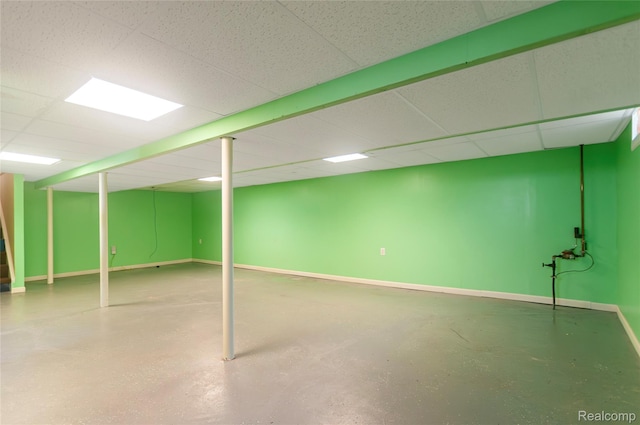 16555 Juliana Ave, Eastpointe, MI 48021 - finished below grade area with baseboards and a drop ceiling