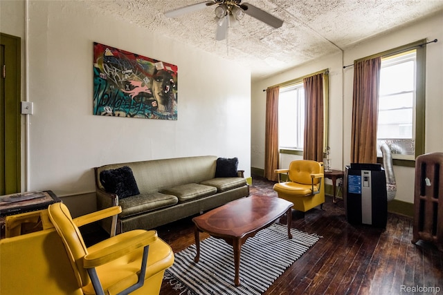 7824 Mount Elliott St, Detroit, MI 48211 - living room featuring a ceiling fan and wood-type flooring
