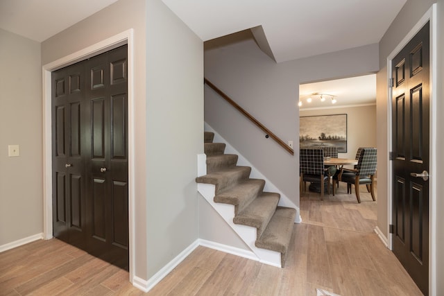 6615 Pleasantview Dr, Portage, MI 49024 - entrance foyer featuring light wood-style flooring and stairway