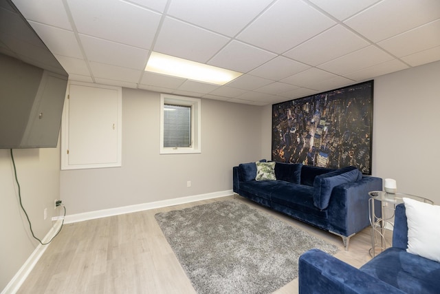 6615 Pleasantview Dr, Portage, MI 49024 - living area with wood finished floors and a paneled ceiling
