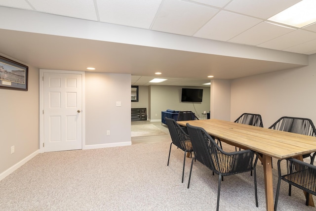 6615 Pleasantview Dr, Portage, MI 49024 - dining room featuring carpet flooring, recessed lighting, and a drop ceiling