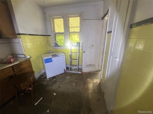 18602 Brinker St, Detroit, MI 48234 - washroom featuring tile walls and a wainscoted wall