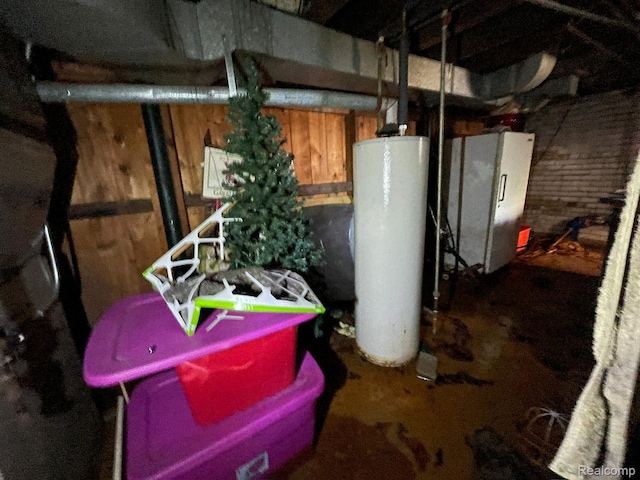 18602 Brinker St, Detroit, MI 48234 - unfinished basement featuring water heater