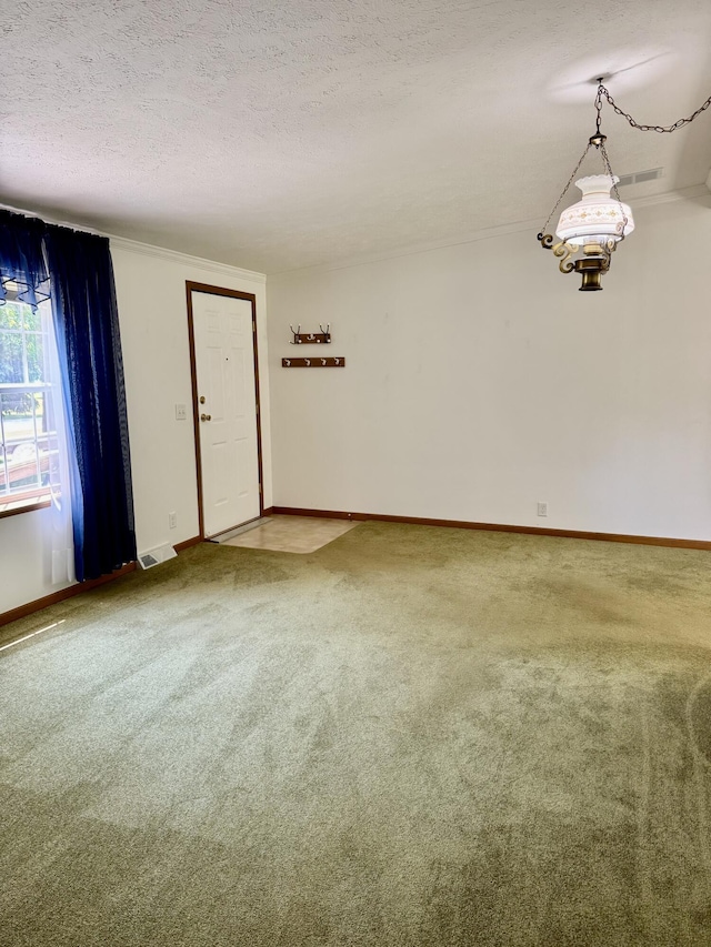 8484 Zosel St, Onekama, MI 49675 - carpeted empty room featuring a textured ceiling and baseboards