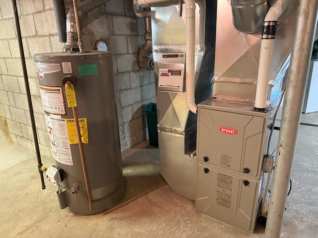 715 Filer Ave, Filer City, MI 49634 - utility room featuring gas water heater and heating unit