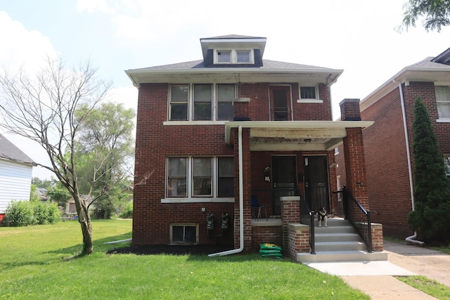5523 Oregon St, Detroit, MI 48204 - traditional style home featuring a front lawn and brick siding