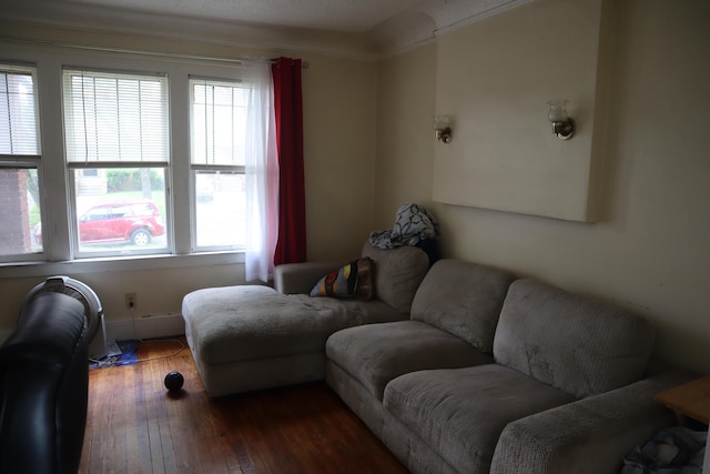 5523 Oregon St, Detroit, MI 48204 - living area featuring hardwood / wood-style floors and ornamental molding