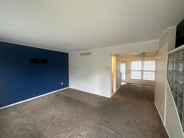 3002 Seaton Circuit N, Warren, MI 48091 - carpeted empty room with crown molding and ceiling fan