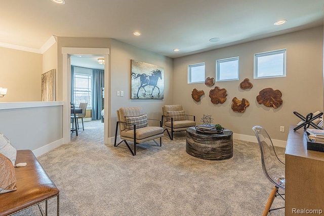 14238 Durant St, Linden, MI 48451 - sitting room with carpet and recessed lighting