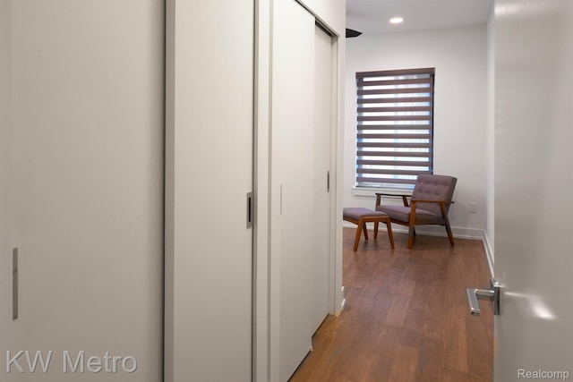 2821 Brush St, Detroit, MI 48201 - hall featuring light wood finished floors and recessed lighting