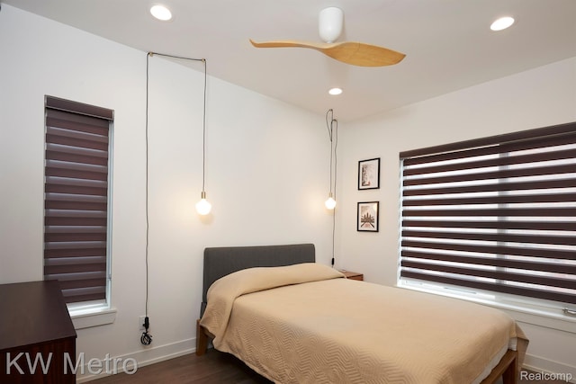 2821 Brush St, Detroit, MI 48201 - bedroom with dark wood-type flooring and recessed lighting