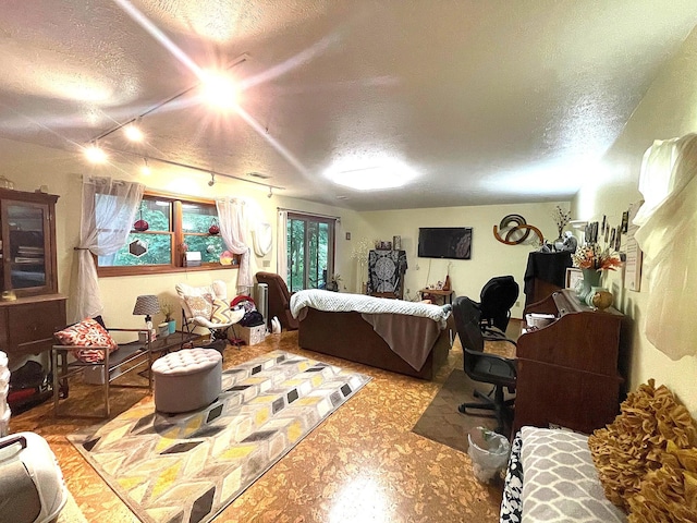 5753 Wood Valley Rd, Kalamazoo, MI 49009 - living area with a textured ceiling