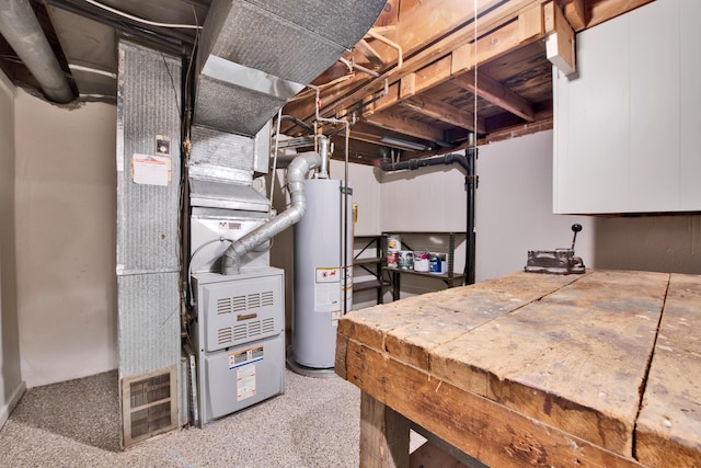 27152 Broadmoor Dr, Warren, MI 48088 - unfinished below grade area featuring water heater and heating unit