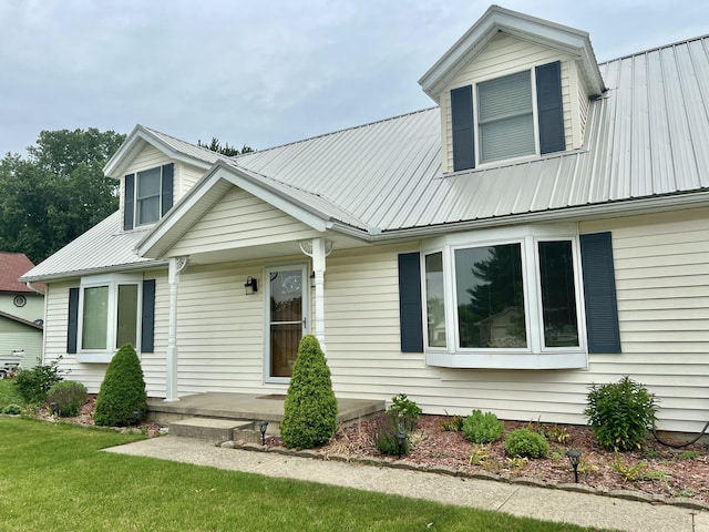 755 Tomahawk Trl, Coldwater, MI 49036 - view of front of house featuring a metal roof and a front lawn