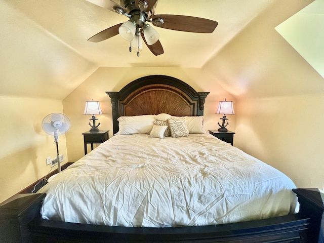 755 Tomahawk Trl, Coldwater, MI 49036 - bedroom featuring lofted ceiling and a ceiling fan
